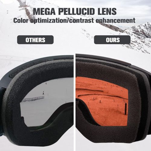  [아마존베스트]OutdoorMaster Ski & Snowboard Goggles, Zealot with Unique Ultra Anti-Fog, High Definition Color Optimized Lens 100% UV Protection Helmet Compatible Snow Goggles for Skiing and Snow