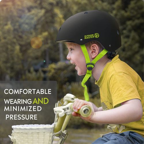  OutdoorMaster Kids Skateboard Helmet -Toddler to Youth Bike Helmets for Girls and Boys Adjustable Multi-Sports