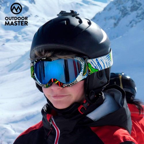  OutdoorMaster Kids Ski Goggles - Helmet Compatible Snow Goggles for Boys & Girls with 100% UV Protection