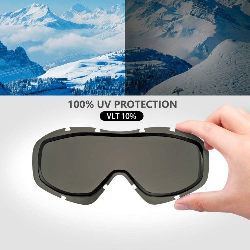  OutdoorMaster Ski Goggles OTG - Over Glasses Ski/Snowboard Goggles for Men, Women & Youth - 100% UV Protection