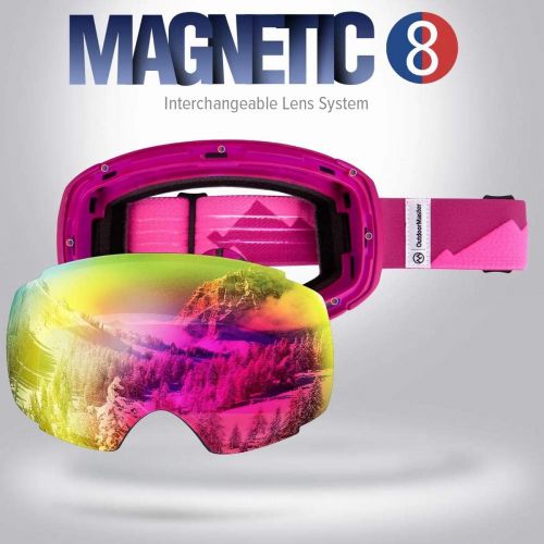  OutdoorMaster Ski Goggles PRO - Frameless, Interchangeable Lens 100% UV400 Protection Snow Goggles for Men & Women