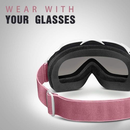  OutdoorMaster Ski Goggles OTG - Over Glasses Ski/Snowboard Goggles for Men, Women & Youth - 100% UV Protection