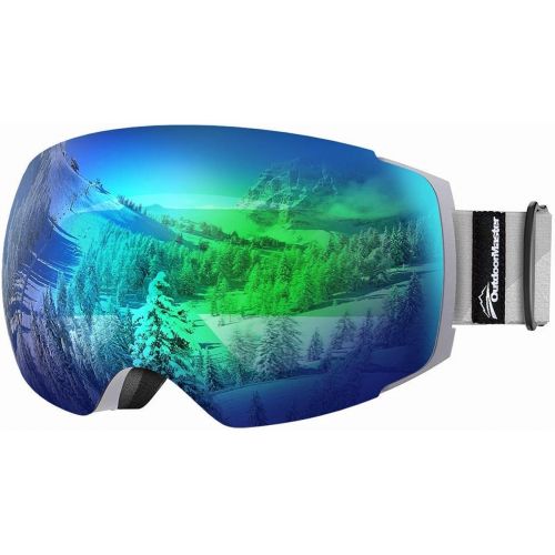  OutdoorMaster Ski Goggles PRO - Frameless, Interchangeable Lens 100% UV400 Protection Snow Goggles for Men & Women