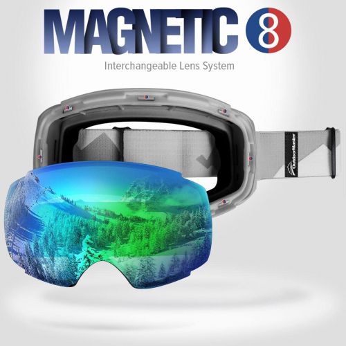  OutdoorMaster Ski Goggles PRO - Frameless, Interchangeable Lens 100% UV400 Protection Snow Goggles for Men & Women