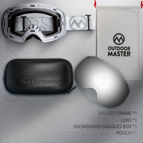  OutdoorMaster Ski Goggles PRO - Frameless, Interchangeable Lens 100% UV400 Protection Snow Goggles for Men & Women