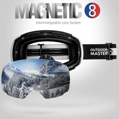  OutdoorMaster Ski Goggles PRO - Frameless, Interchangeable Lens 100% UV400 Protection Snow Goggles for Men & Women