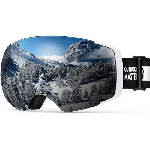  OutdoorMaster Ski Goggles PRO - Frameless, Interchangeable Lens 100% UV400 Protection Snow Goggles for Men & Women