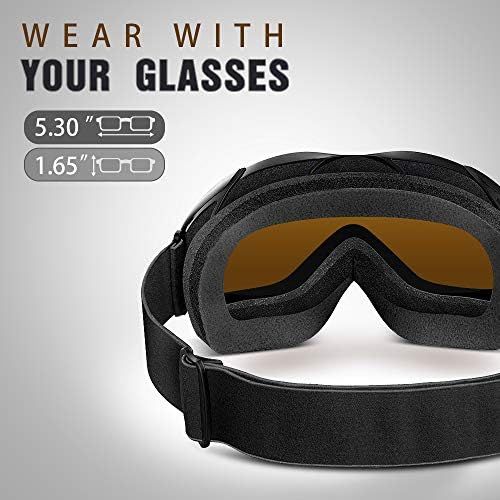  OutdoorMaster Ski Goggles OTG - Over Glasses Ski/Snowboard Goggles for Men, Women & Youth - 100% UV Protection