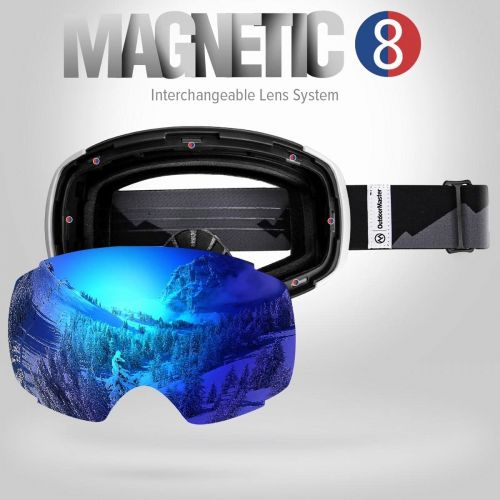  OutdoorMaster Ski Goggles PRO - Frameless, Interchangeable Lens 100% UV400 Protection Snow Goggles for Men & Women