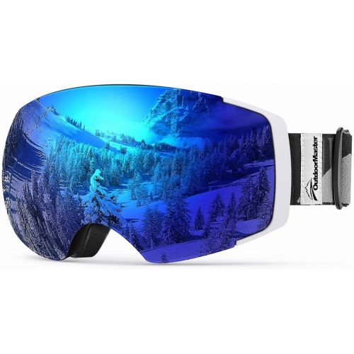  OutdoorMaster Ski Goggles PRO - Frameless, Interchangeable Lens 100% UV400 Protection Snow Goggles for Men & Women