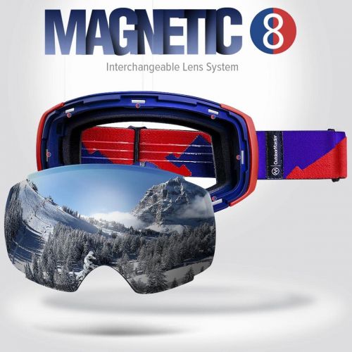  OutdoorMaster Ski Goggles PRO - Frameless, Interchangeable Lens 100% UV400 Protection Snow Goggles for Men & Women