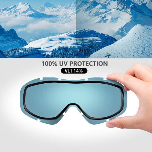  OutdoorMaster Ski Goggles OTG - Over Glasses Ski/Snowboard Goggles for Men, Women & Youth - 100% UV Protection