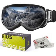 OutdoorMaster Kids Ski Goggles - Helmet Compatible Snow Goggles for Boys & Girls with 100% UV Protection