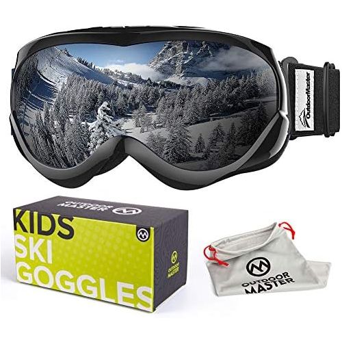  OutdoorMaster Kids Ski Goggles - Helmet Compatible Snow Goggles for Boys & Girls with 100% UV Protection