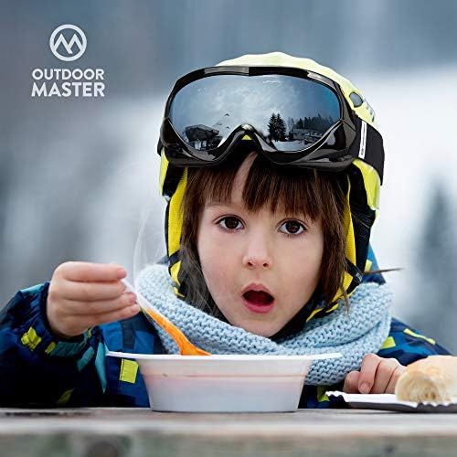  OutdoorMaster Kids Ski Goggles - Helmet Compatible Snow Goggles for Boys & Girls with 100% UV Protection