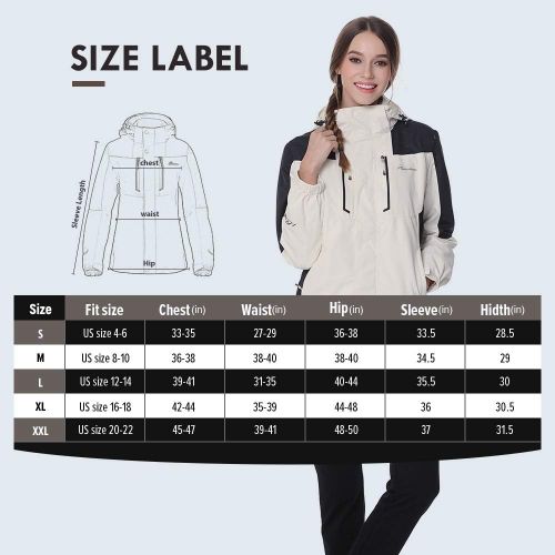  OutdoorMaster Womens 3-in-1 Ski Jacket - Winter Jacket Set with Fleece Liner Jacket & Hooded Waterproof Shell - for Women