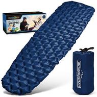 OutdoorsmanLab Ultralight Sleeping Pad - Ultra-Compact for Backpacking, Camping, Travel w Air-Support Cells Design (Blue)