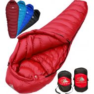 OutdoorsmanLab Hyke & Byke Quandary 15 Degree F 650 Fill Power Hydrophobic Down Sleeping Bag with Allied LofTech Base - Ultra Lightweight 3 Season Men’s and Women’s Mummy Bag Designed for Backpac