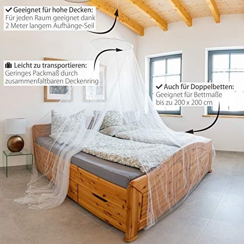  Outdoro Moskitonetz inklusive Klebehaken fuer Zuhause und Reisen extra-gross fuer Doppelbett & Einzelbett, Betthimmel