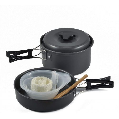  OuterEQ Camping Cookware Outdoor Mess Kit Lightweight Backpacking Cooking Set Picnic Pots and Pans