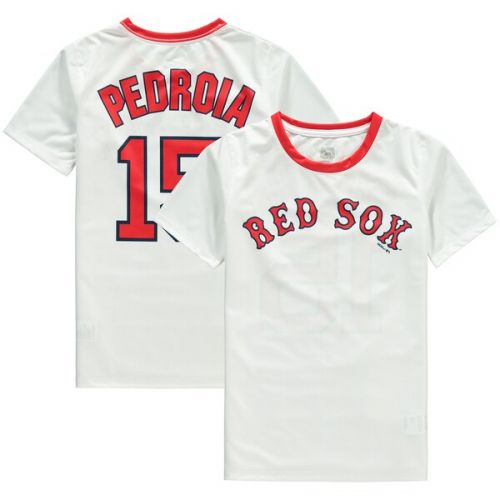  Outerstuff Youth Boston Red Sox Dustin Pedroia White Cooperstown Player Sublimated Jersey Top