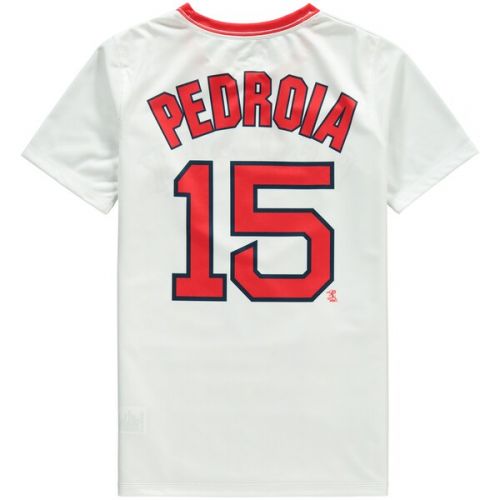  Outerstuff Youth Boston Red Sox Dustin Pedroia White Cooperstown Player Sublimated Jersey Top