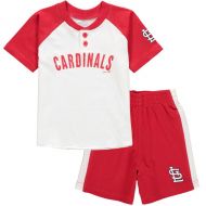 Outerstuff Toddler St. Louis Cardinals WhiteRed Good Hit Henley T-Shirt & Shorts Set