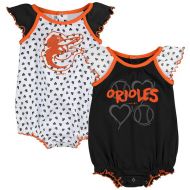 Outerstuff Girls Newborn & Infant Baltimore Orioles BlackWhite Play with Heart Two-Pack Bodysuit Set