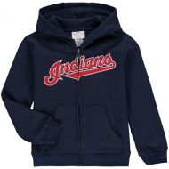 Outerstuff Youth Cleveland Indians Navy Wordmark Full-Zip Hoodie