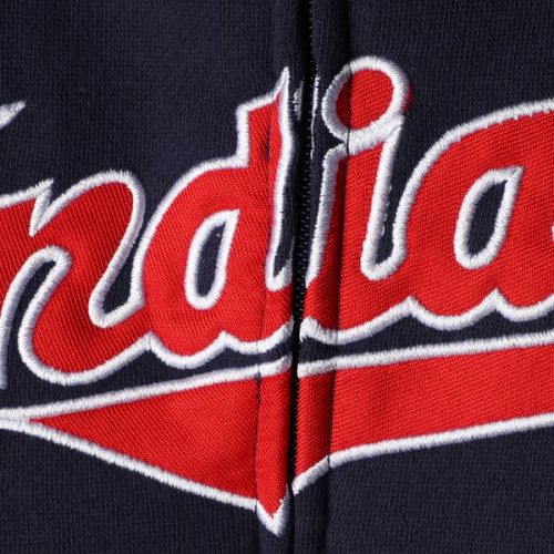  Outerstuff Youth Cleveland Indians Navy Wordmark Full-Zip Hoodie