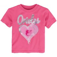 Outerstuff Girls Preschool Baltimore Orioles Pink Unfoiled Love T-Shirt