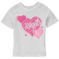 Outerstuff Girls Toddler Kansas City Royals White Bubbly Luv T-Shirt