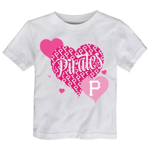  Outerstuff Girls Toddler Pittsburgh Pirates White Bubbly Luv T-Shirt