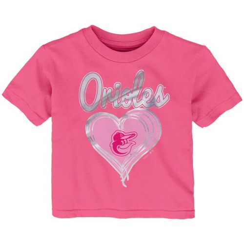  Outerstuff Girls Infant Baltimore Orioles Pink Unfoiled Love T-Shirt