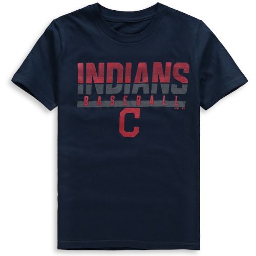  Outerstuff Youth Cleveland Indians Navy Wild Card Cotton T-Shirt