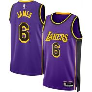 Lebron James Los Angeles Lakers NBA Kids Youth 8-20 Purple Statement Edition Swingman Jersey