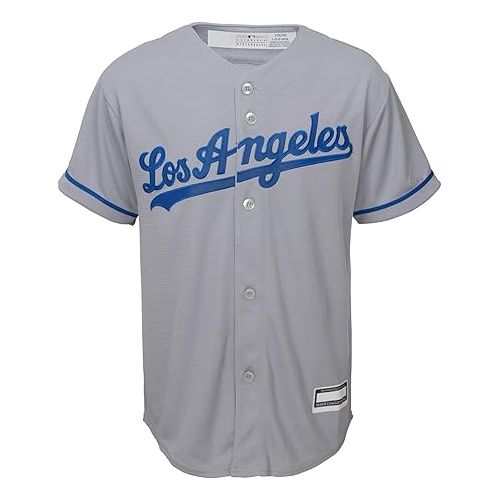  Outerstuff Mookie Betts Los Angeles Dodgers MLB Kids Youth 8-20 Grey Road Player Jersey