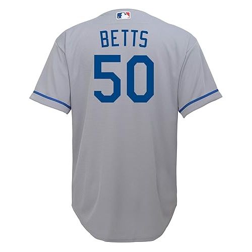  Outerstuff Mookie Betts Los Angeles Dodgers MLB Kids Youth 8-20 Grey Road Player Jersey