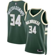 Giannis Antetokounmpo Milwaukee Bucks NBA Kids Youth 8-20 Green Icon Edition Swingman Jersey