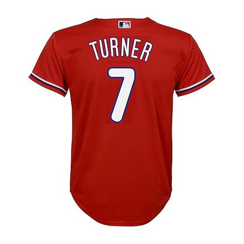  Trea Turner Philadelphia Phillies MLB Kids Youth 8-20 Red Alternate Player Jersey