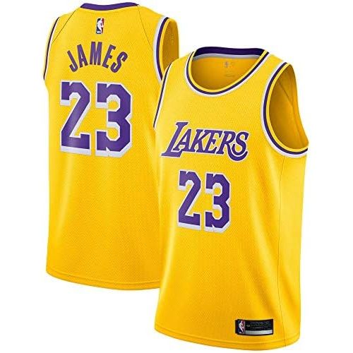  OuterStuff Lebron James Los Angeles Lakers #23 Yellow Youth Icon Edition Swingman Jersey