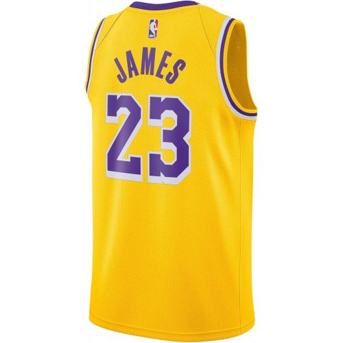  OuterStuff Lebron James Los Angeles Lakers #23 Yellow Youth Icon Edition Swingman Jersey