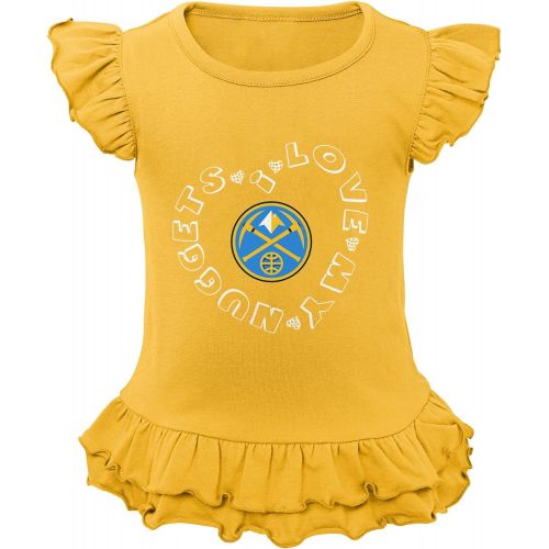  NBA by Outerstuff NBA Denver Nuggets Kids Team Love Ruffle Shirt and Pant Set, Large (6X), Dark Navy