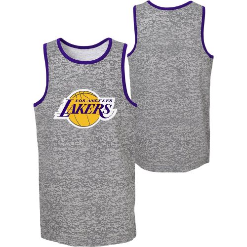  Outerstuff NBA NBA Youth Boys Los Angeles Lakers Baseline Tank, Grey, Youth Medium(10-12)