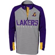 Outerstuff NBA NBA Kids & Youth Boys Los Angeles Lakers Shooter 1/4 Zip Long Sleeve Top, Grey, Kids Medium(5-6)
