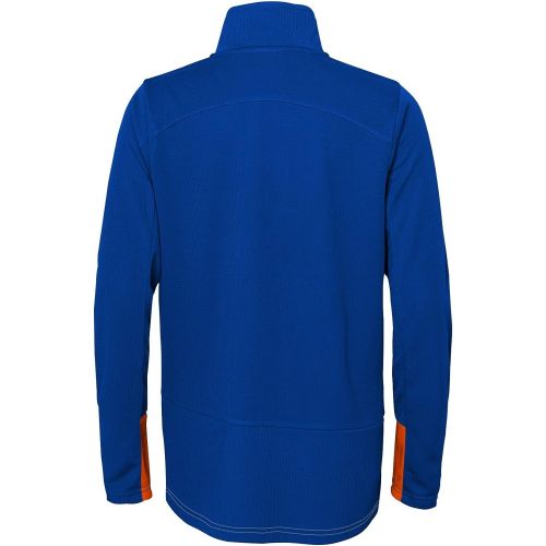  OuterStuff NBA NBA Kids & Youth Boys New York Knicks Shooter 1/4 Zip Long Sleeve Top, Grey, Kids Medium(5-6)