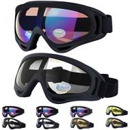 [아마존베스트]Outgeek Ski Goggles, 2-Pack Skate Glasses with UV 400 Protection Windproof and Dustproof for Snowboard Motorcycle Bicycle