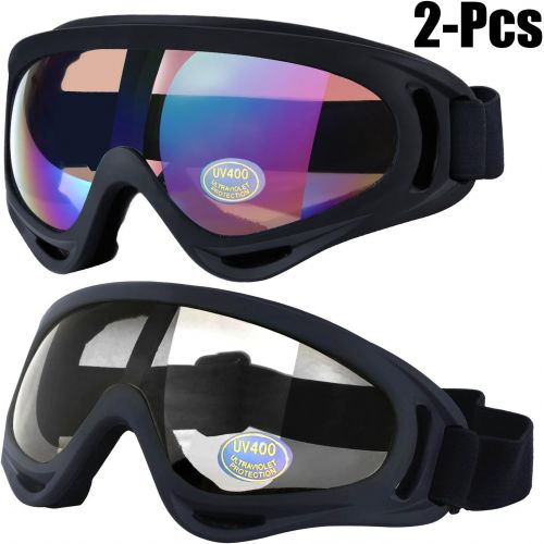  [아마존베스트]Outgeek Ski Goggles, 2-Pack Skate Glasses with UV 400 Protection Windproof and Dustproof for Snowboard Motorcycle Bicycle