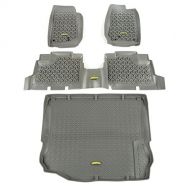 Outland 391498804 Grey Front, Rear and Cargo Floor Liner Kit For Select Jeep Wrangler Unlimited Models
