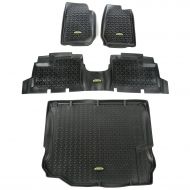 Outland Automotive Outland 391298804 Black Front, Rear and Cargo Floor Liner Kit For Select Jeep Wrangler Unlimited Models